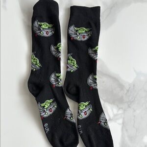 Black and Green Casual Crew Socks with Fun Pattern
